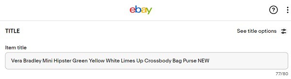 Creating an ebay title